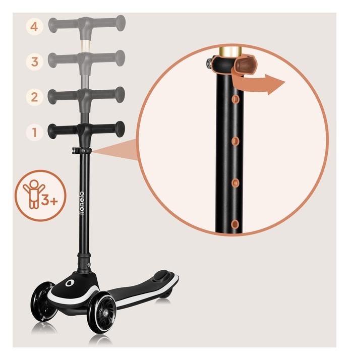 Дитячий самокат Lionelo MEY BLACK ONYX, укр, укр