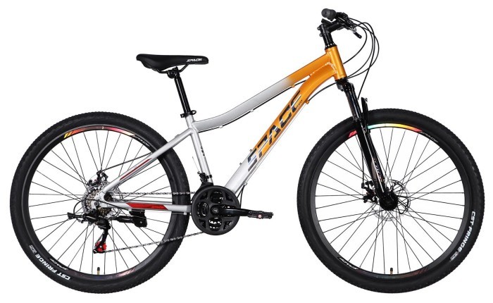 Велосипед AL 27.5" SPACE LYRA DD FR рама-15" оранжево-серебристый 2026