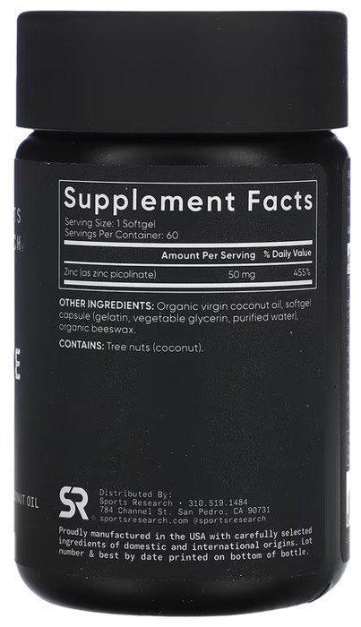 Zinc Picolinate 50mg - 60 softgels
