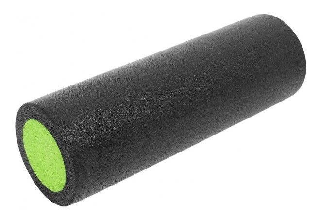 Массажний ролик (ролер) гладкий PowerPlay 4021 Fitness Roller Чорно-зелений (45x15см.)