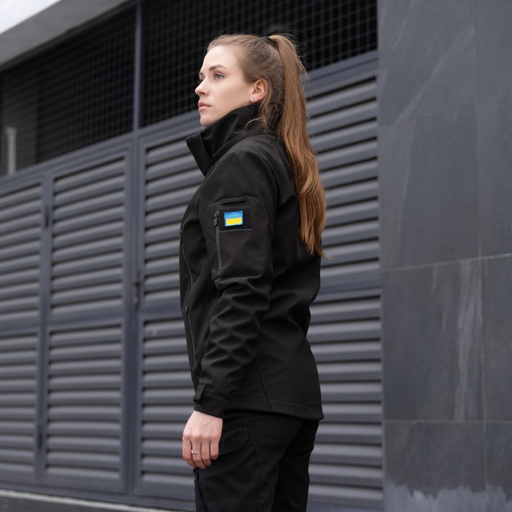 Жіноча тактична чорна куртка Pobedov Motive, укр, укр