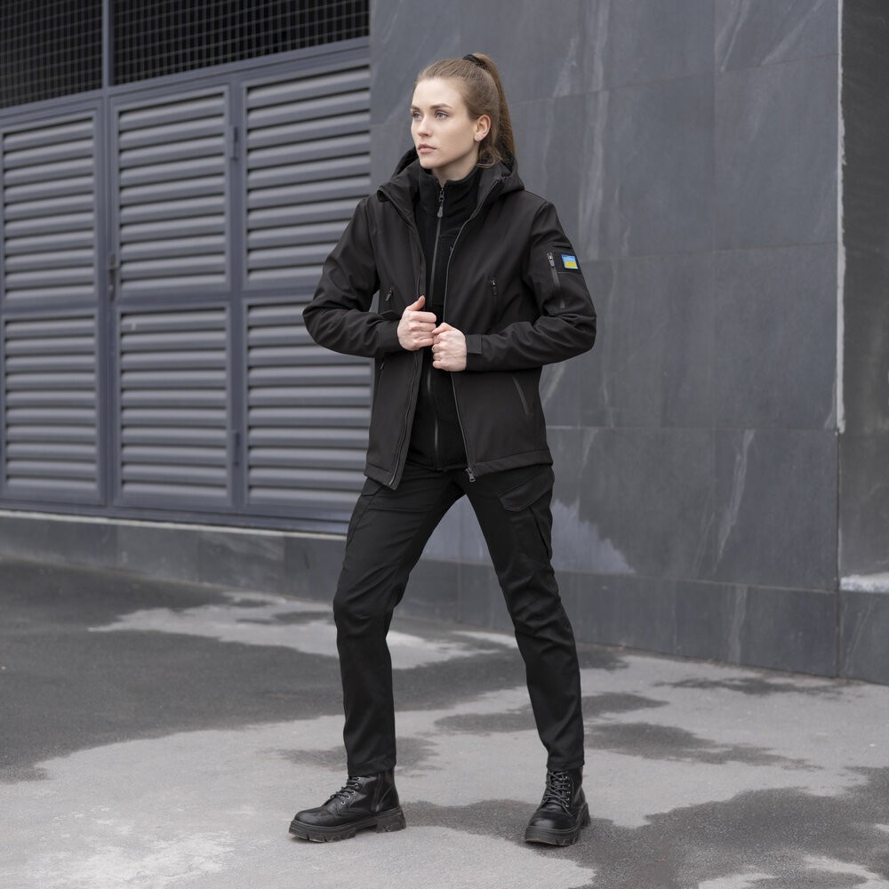 Жіноча тактична чорна куртка Pobedov Motive, укр, укр