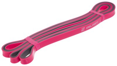 Гума для підтягувань двошарова Zelart FI-0911-2 DUAL (2080x13x4,5мм, жорсткість XXS), рожева