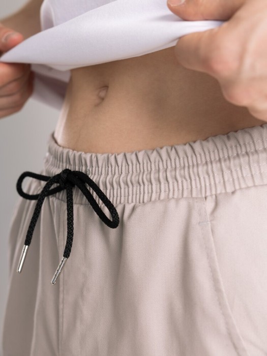 Мужские бежевые штаны демисезонные котоновые прямого кроя Pobedov Step