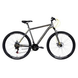 Велосипед ST 29" Discovery RIDER AM DD рама- 2022 темно-сріблястий з жовтим (м)