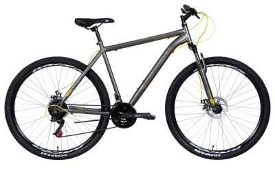 Велосипед ST 29&quot; Discovery RIDER AM DD рама- 2022 темно-сріблястий з жовтим (м)