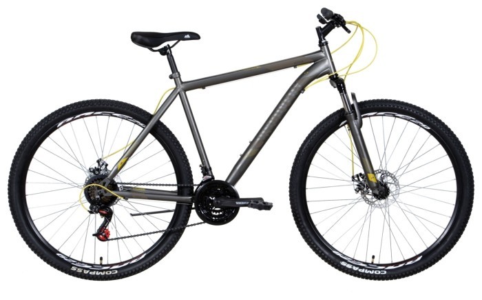 Велосипед ST 29" Discovery RIDER AM DD рама- 2022 темно-сріблястий з жовтим (м), укр, укр