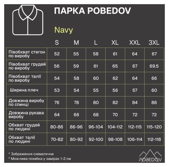 Черная мужская зимняя парка с капюшоном Pobedov Navy