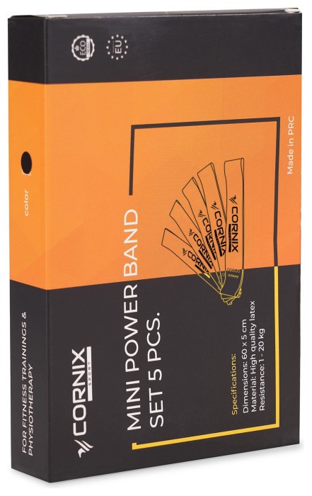 Резинки для фітнесу Cornix Mini Power Band набір 5 шт 1-20 кг XR-0045