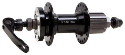 Задня втулка AL 36H під диск. SHUNFENG SF-A262R чорний. з ексцентром. під касету 7 ск.