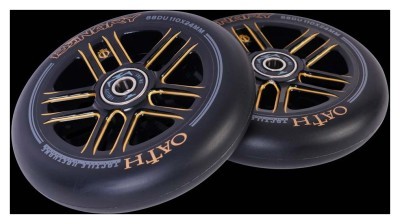 Колеса для трюкового самоката Oath BINARY 110мм x 24мм (пара) - Black/Orange