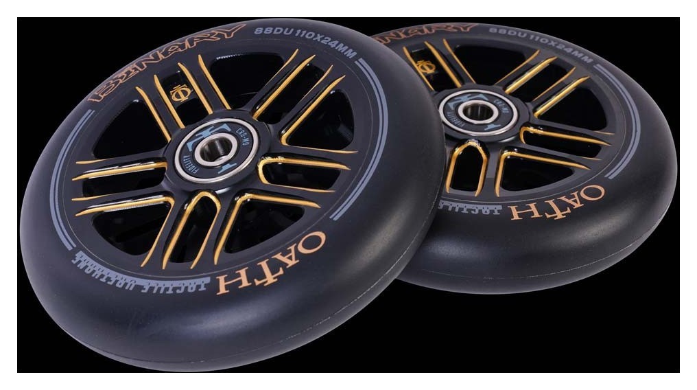 Колеса для трюкового самоката Oath BINARY 110мм x 24мм (пара) - Black/Orange
