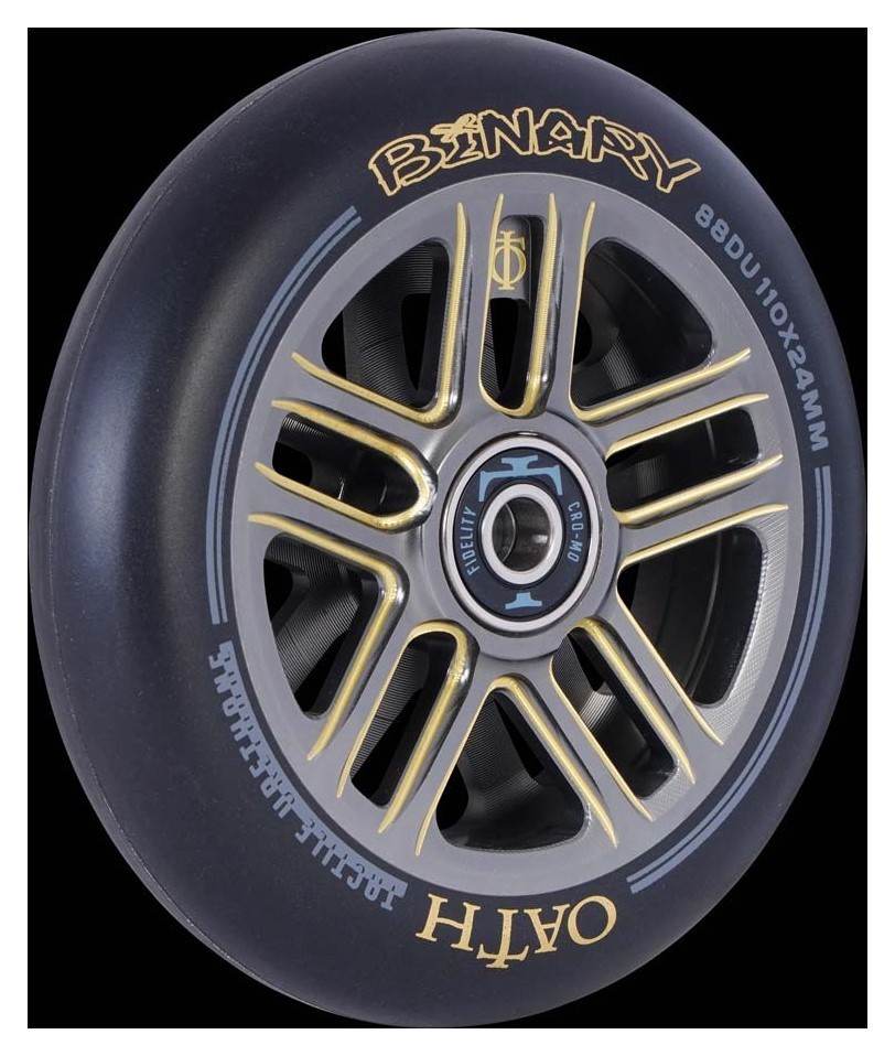 Колеса для трюкового самоката Oath BINARY 110мм x 24мм (пара) - Black/Orange