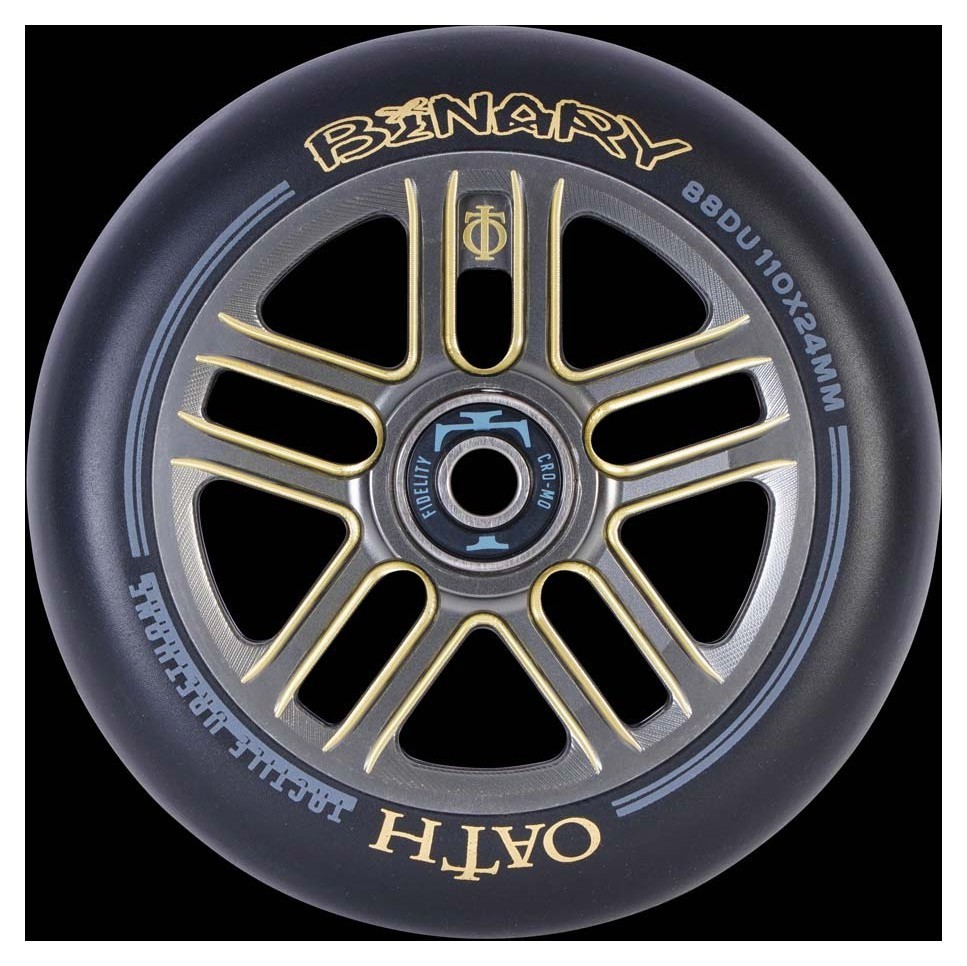 Колеса для трюкового самоката Oath BINARY 110мм x 24мм (пара) - Black/Orange