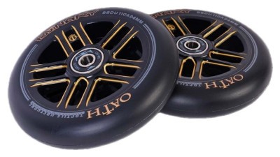Колеса для трюкового самоката Oath BINARY 110мм x 24мм (пара) - Black/Orange