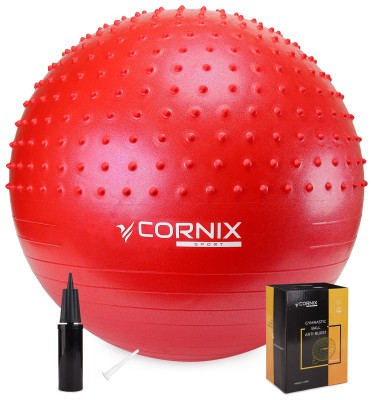 М'яч для фітнесу (фітбол) Cornix 55 см напівмасажний Anti-Burst XR-0462 Red