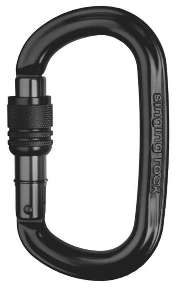 Карабін з муфтою Singing Rock Ozone Screw Black (SHM_SR K0016BB)