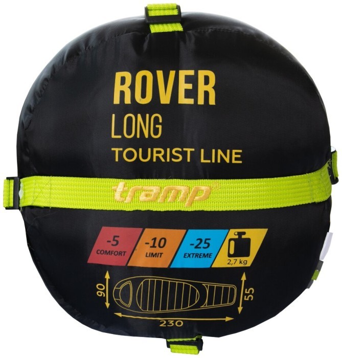 Спальный мешок Tramp Rover Long кокон левый olive/grey 230/90-55 UTRS-050L