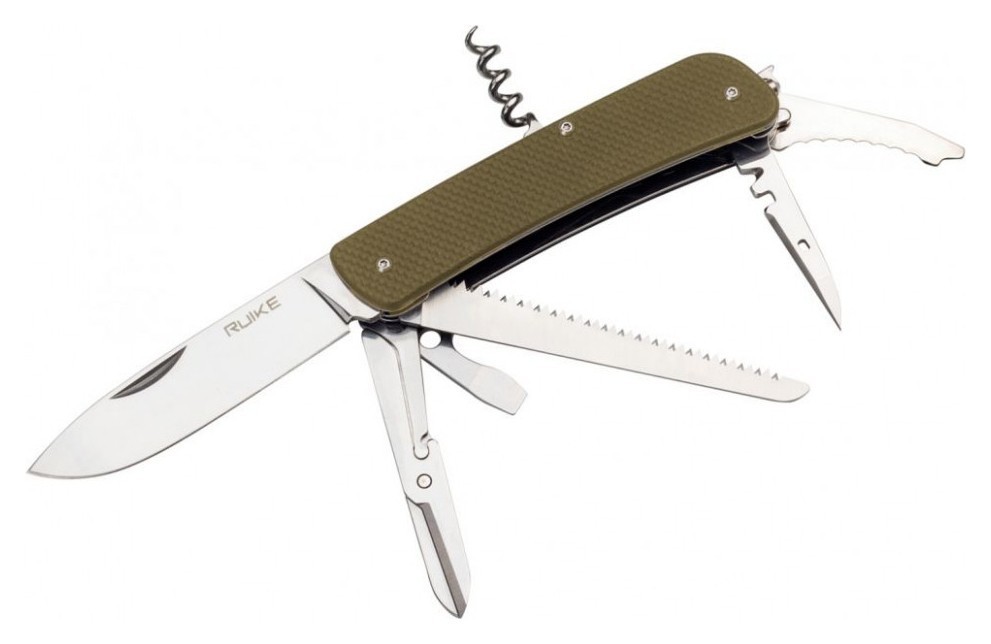 Багатофункціональний ніж Ruike Criterion Collection L42 зелений, укр, укр