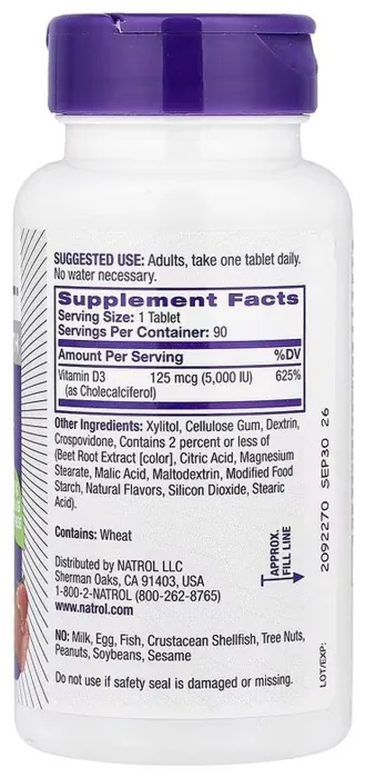 Vitamin D3 5,000 IU - 90 tabs