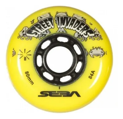 Колеса для роликов Seba Street Invaders 80 мм желтые.