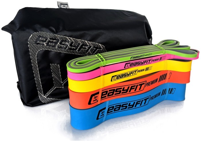 Набор двухслойных резинок для подтяжки EasyFit Premium 2-63 кг (5 шт)