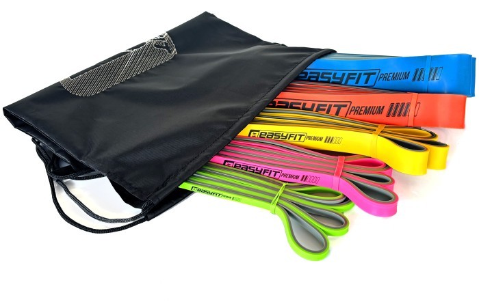 Набор двухслойных резинок для подтяжки EasyFit Premium 2-63 кг (5 шт)