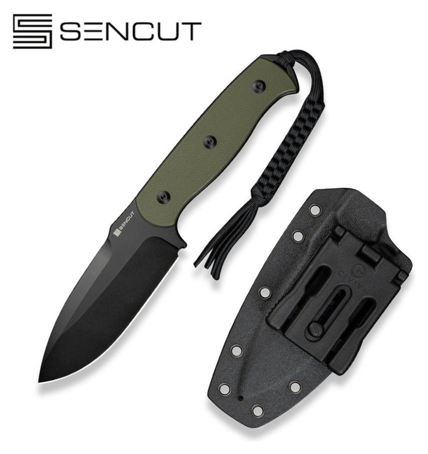 Ніж фіксований мисливський Sencut Toxodon, (11.6 см) 9Cr18MoV / G10 темно-зелений, укр, укр