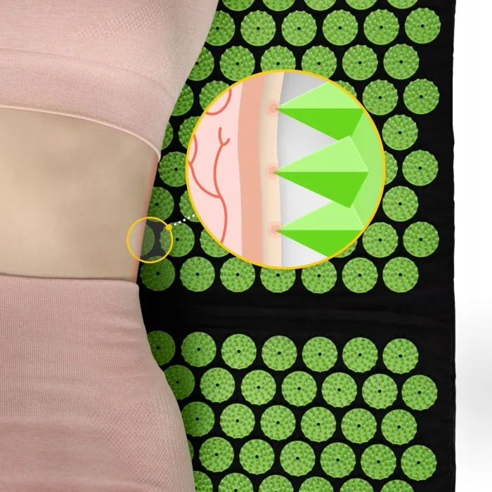 Килимок акупунктурний з валиком 4FIZJO Classic Mat XL Аплікатор Кузнєцова Black/Green (P-5907222931769)