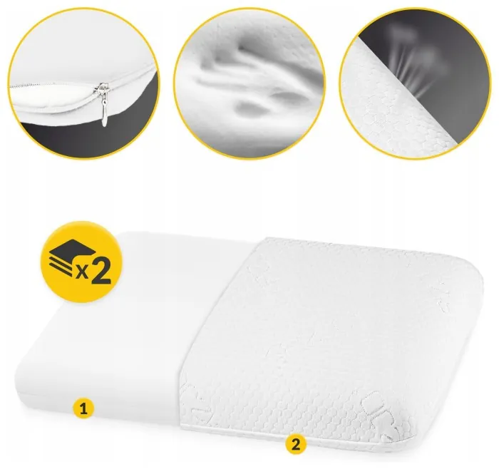 Подушка ортопедична 4FIZJO Med 40 x 60 см для сну White (P-5907739317032)