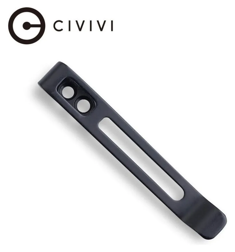 Кліпса кишенькова сталева чорна Civivi без гвинтів CA-05A-V1
