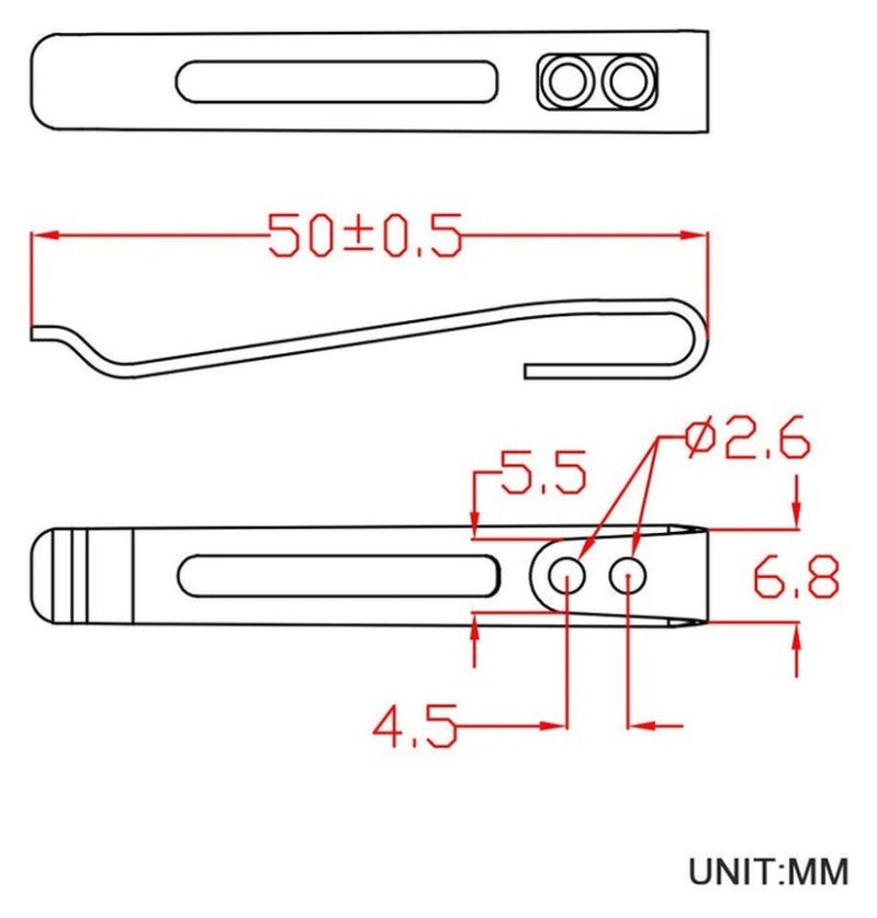 Клипса карманная стальная черная Civivi без винтов CA-05A-V1