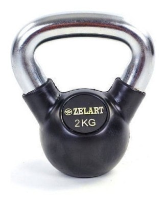 Гиря гумова з хромованою ручкою на 2 кг ТА-5162-2