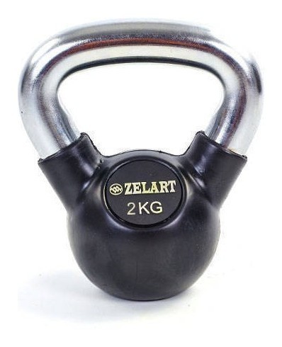 Гиря гумова з хромованою ручкою на 2 кг ТА-5162-2, укр, укр