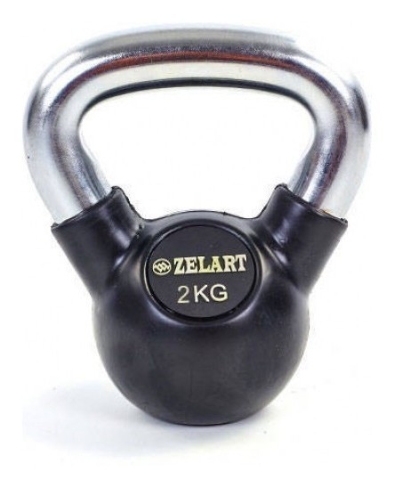 Гиря гумова з хромованою ручкою на 2 кг ТА-5162-2