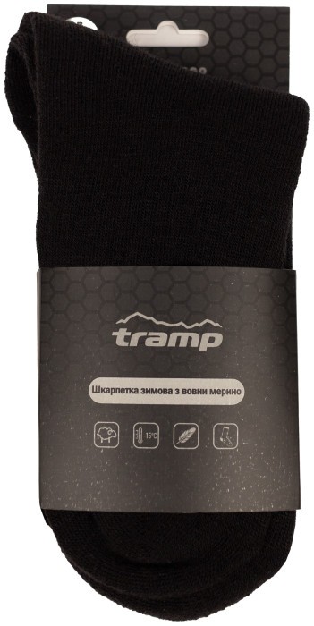 Носки зимові з зовні мерино Tramp UTRUS-008-black, 44/46, укр, укр