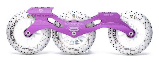 Триколісний сет для роликів FE 110 mm 85А Lazer-Sparkle фіолетовий