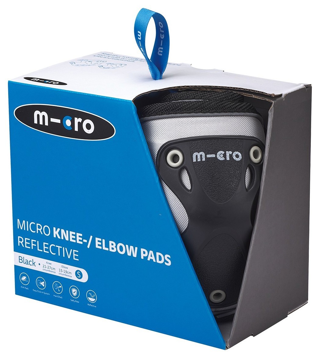 Захисний комплект налокітники та наколінники MICRO - ЧОРНИЙ (лік. 17-21 cm, кол. 25-31 cm, M), укр, укр