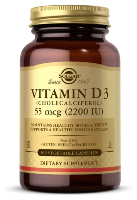 Vitamin D3 (Cholecalciferol) 55 mcg (2200 IU) - 100 vcaps