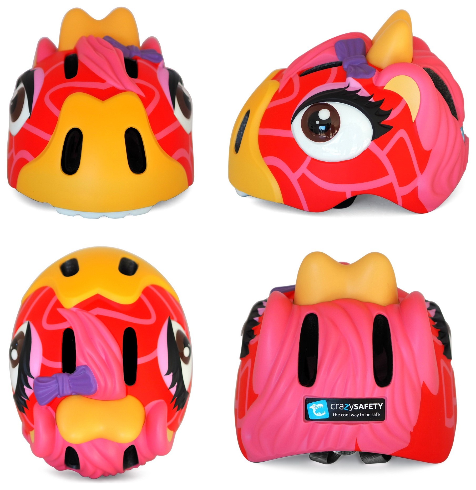 Шолом Crazy Safety Red Giraffe
