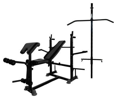 Багатофункціональна лава для жиму 0090 + Тяга + Брусья + Приставка скотта