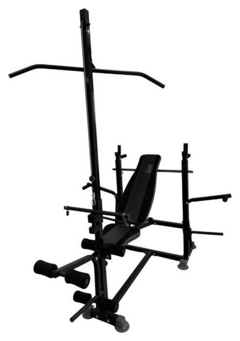 Багатофункціональна лава для жиму 0090 + Тяга + Брусья + Приставка скотта