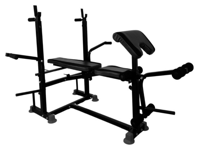 Багатофункціональна лава для жиму 0090 + Тяга + Брусья + Приставка скотта
