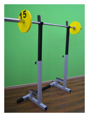 Стійки під штангу універсальні, регульовані по висоті та ширині.