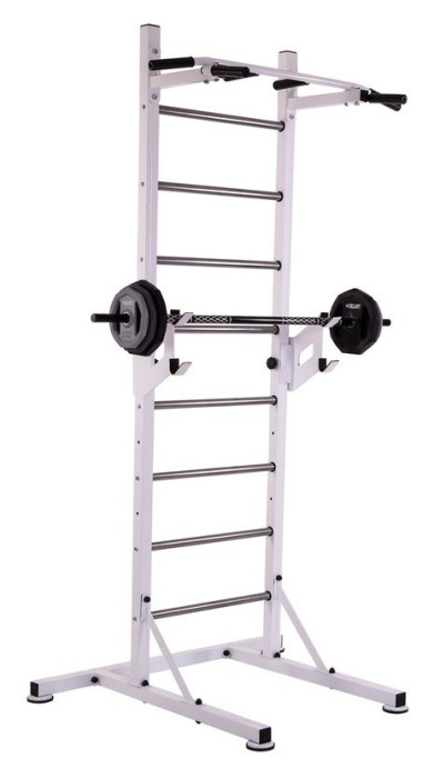 Шведська стінка-стійка пересувна з лавою для преса проф Універсал PRO L-2409