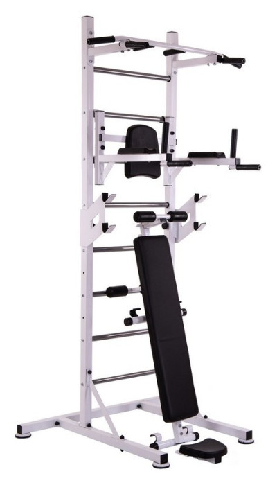 Шведська стінка-стійка пересувна з лавою для преса проф Універсал PRO L-2409