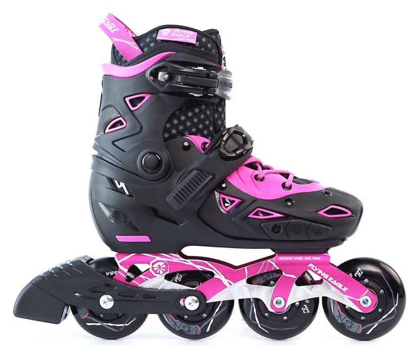 Детские раздвижные ролики Flying Eagle S9 dual density розовые 27-31