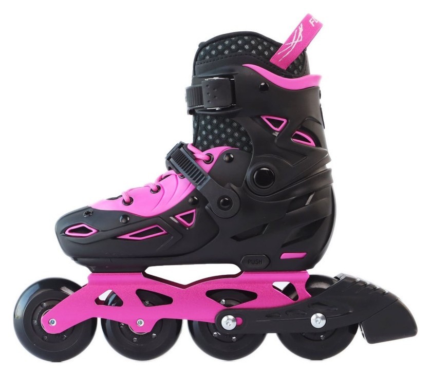 Детские раздвижные ролики Flying Eagle S9 dual density розовые 27-31