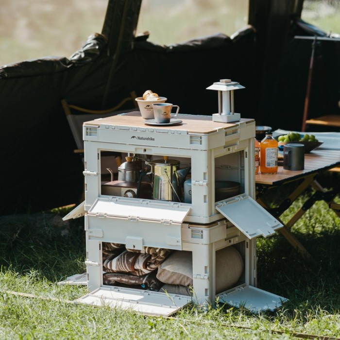 Складаний контейнер Naturehike CNK2450XB020, 23 л, бежево-сірий, укр, укр