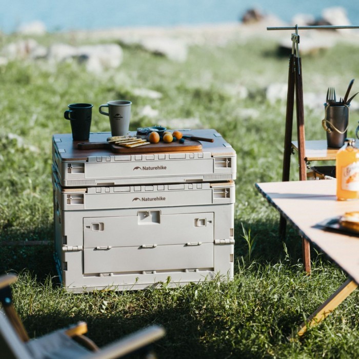 Складаний контейнер Naturehike CNK2450XB020, 23 л, бежево-сірий, укр, укр